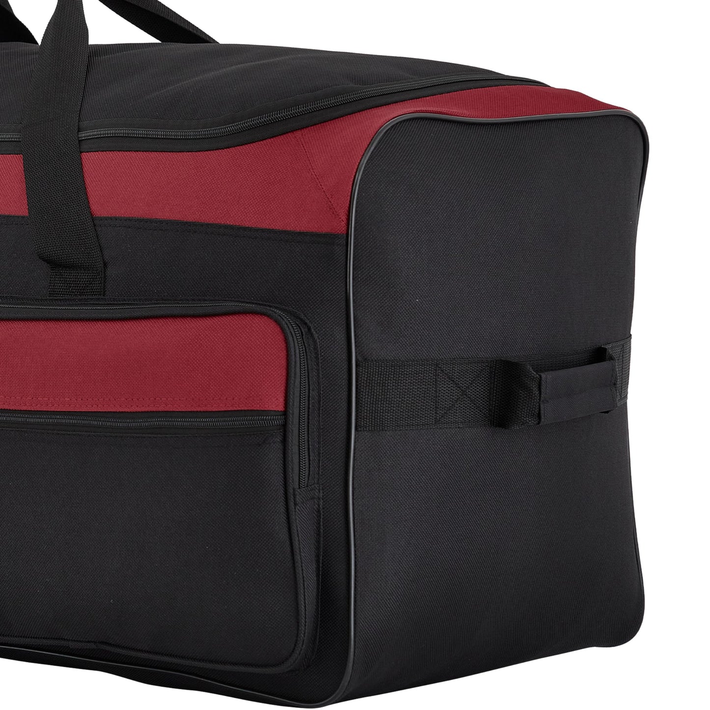 Travelers Club 36" Asgard 3-Wheel Rolling Duffel Bag ,Black and Red
