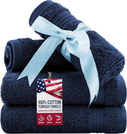 American Veteran Towel, 100% Cotton Turkish Washcloths