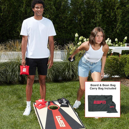 Solid Wood Cornhole Board Set - Includes Bean Bags & Travel Case | Perfect for Outdoor Games