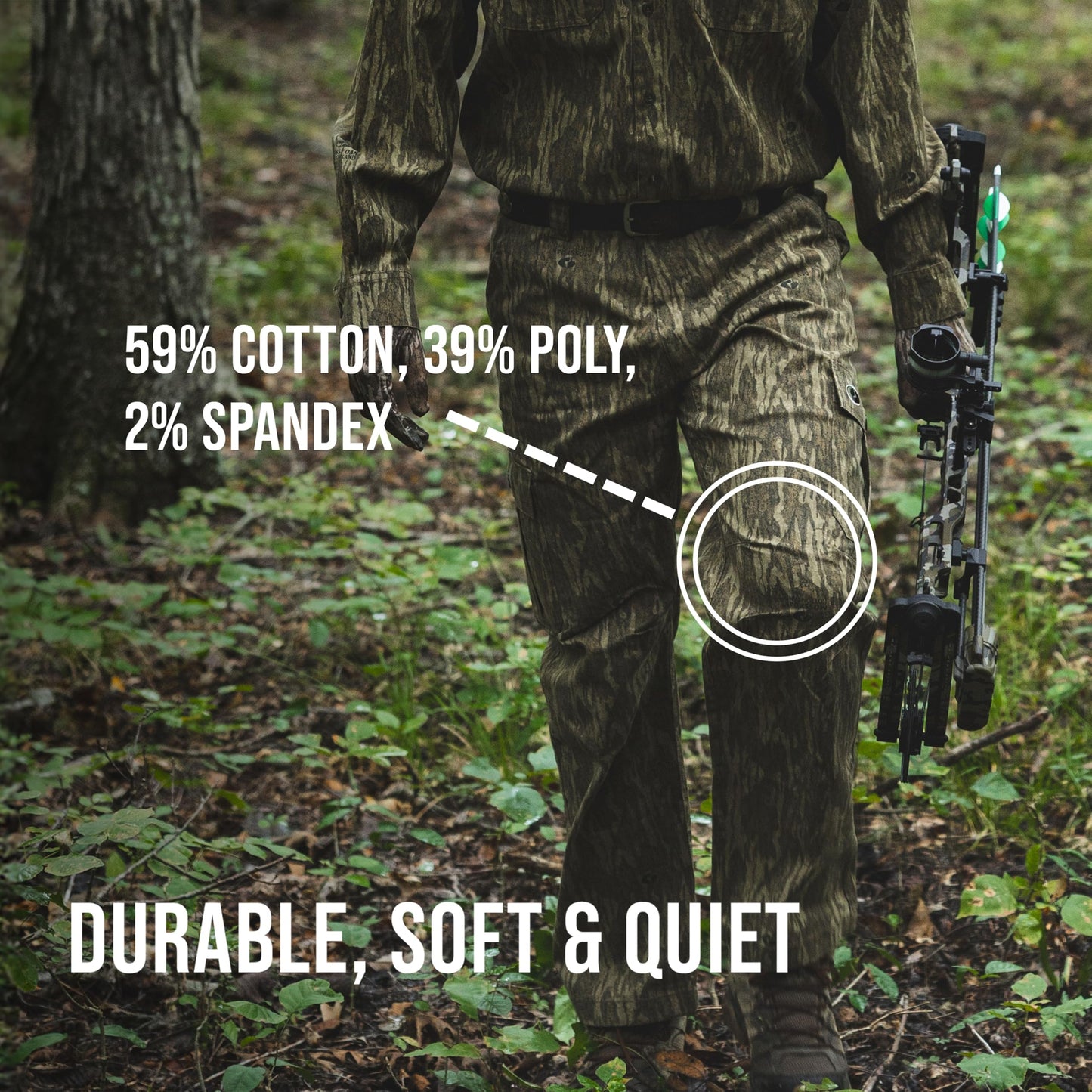 Mossy Oak Cotton Mill 2.0 Camo Hunting Pants for Men Camouflage Clothes, 3X-Large, Greenleaf