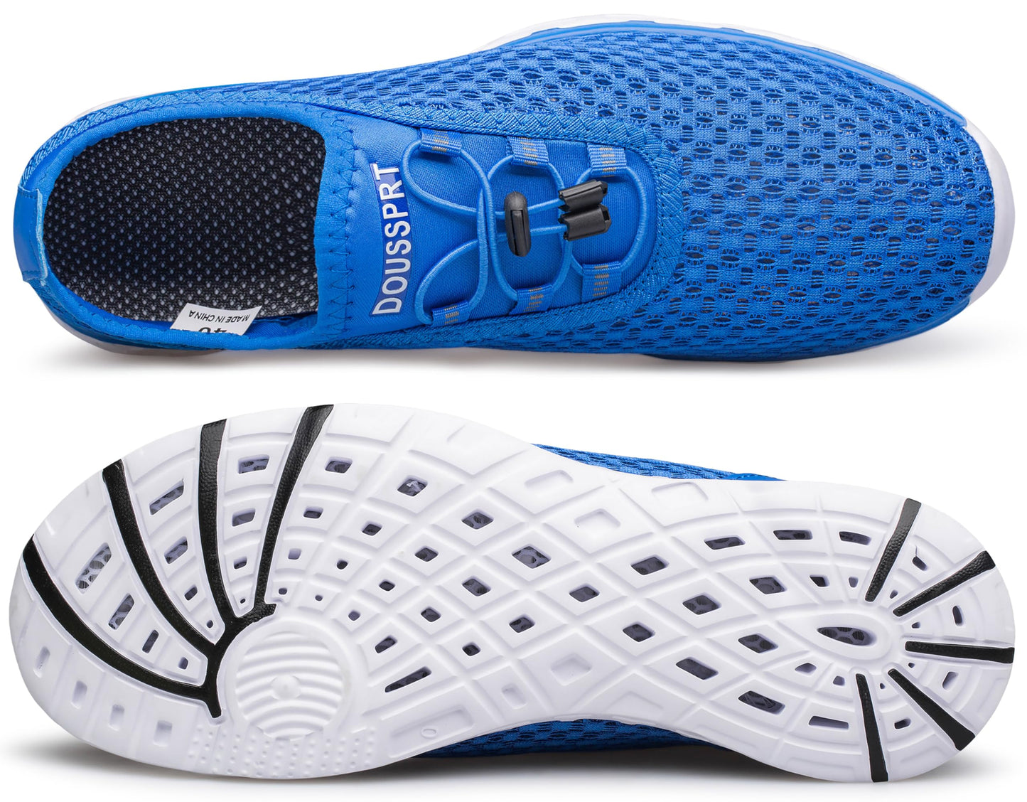 DOUSSPRT Men's Water Shoes Quick Drying Sports Aqua Shoes RoyalBlue Size 8