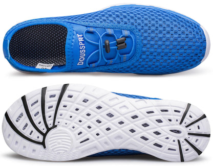DOUSSPRT Men's Water Shoes Quick Drying Sports Aqua Shoes RoyalBlue Size 8