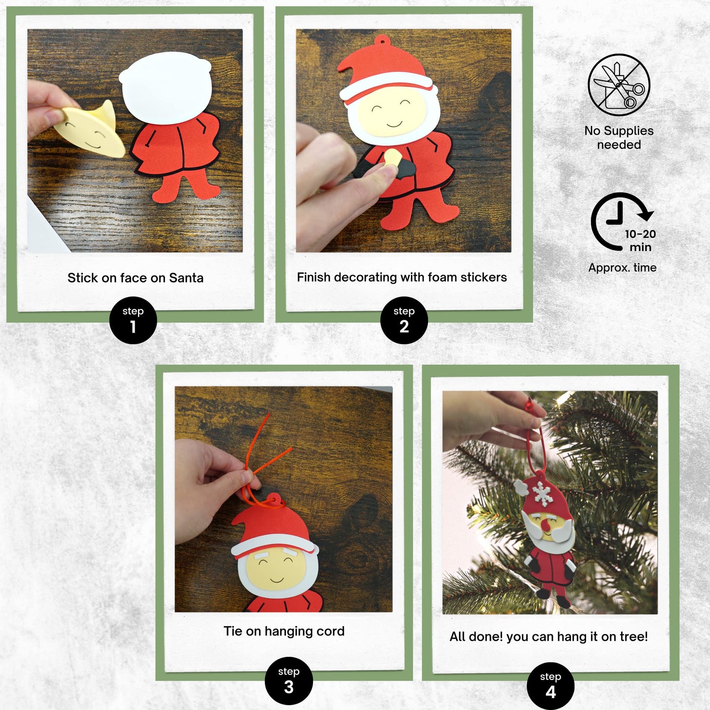 4E's Novelty Foam Christmas Character Ornament Crafts for Kids (12 Pack) Santa, Gingerbread Man, Snowman, & Penguin Christmas Crafts for Kids Toddlers 4-8, 3-12 DIY Ornament Craft Kit Bulk