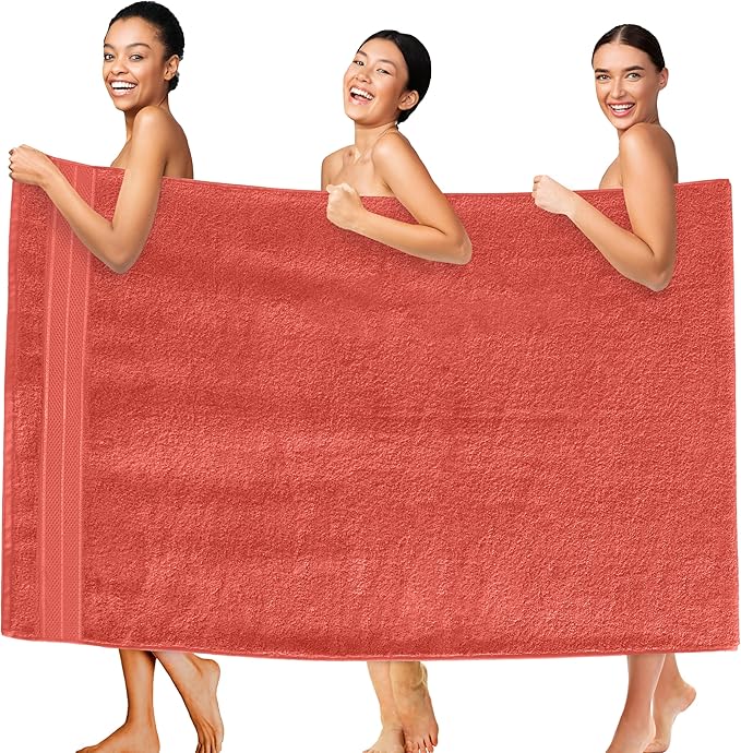 Elegant Comfort Three Line Popcorn Extra Large Luxury Bath Towel