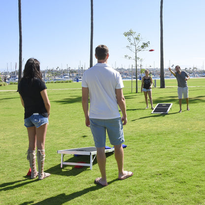 GoSports Cornhole PRO Regulation Size Bean Bag Toss Game Set (Black)