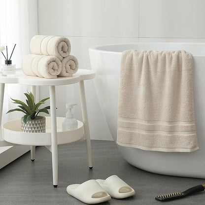 Simple&Opulence 4 Pcs Premium Hand Towels 16"x28", 600 GSM 100% Ring Spun Cotton