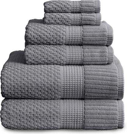 NY Loft 100% Cotton Towel Set 6 Piece | Super Soft & Absorbent Quick-Dry 2 Bath