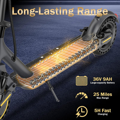 WERHY 10 Inches Electric Scooter, 500W Powerful Motor & 22 MPH Top Speed, 22-28Miles Long Range, Folding E Scooter with Dual Braking for Adults