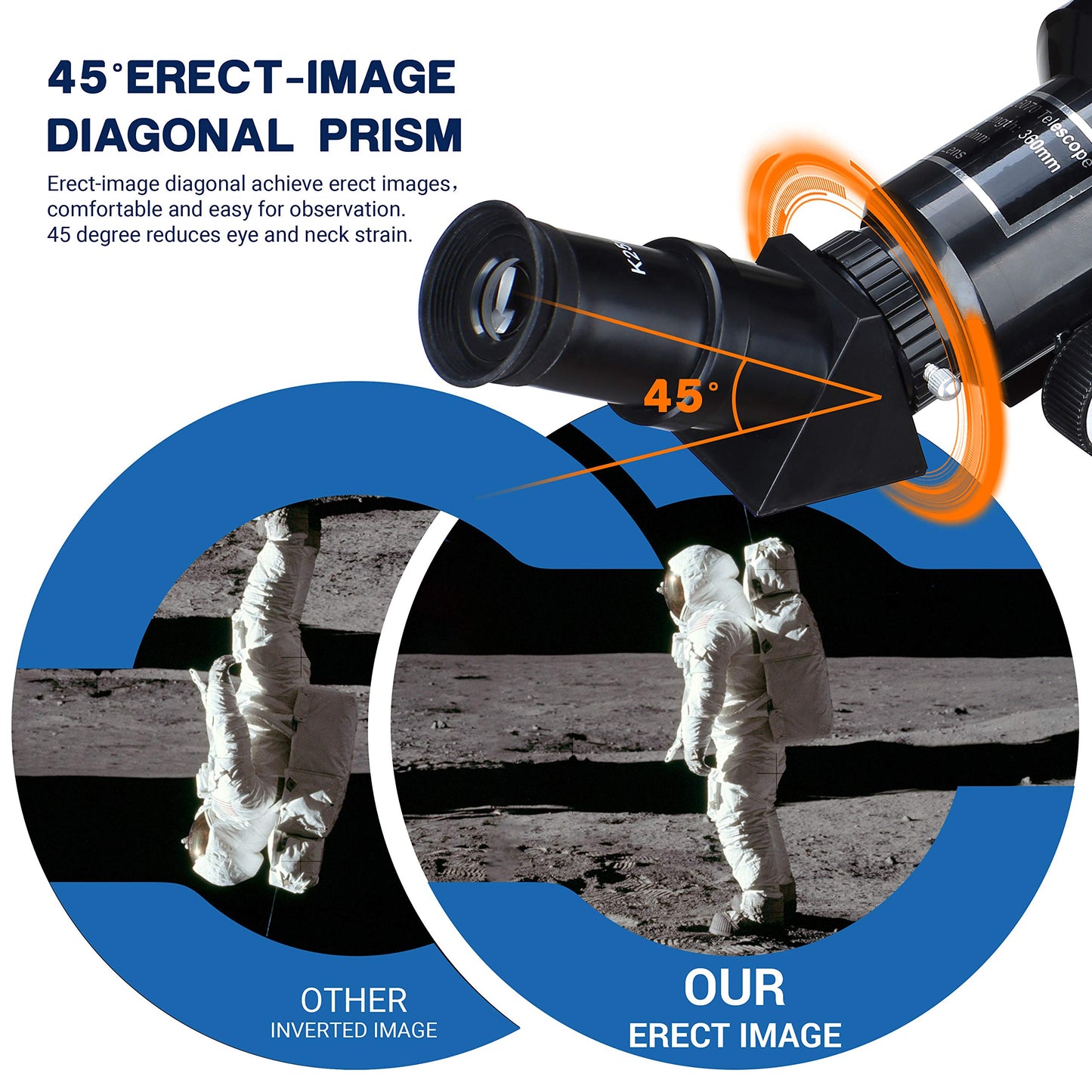 ESSLNB Telescope for Adults, 70mm Aperture Refractor Telescopes (15X-180X) for Astronomy Beginners, Portable Travel Telescope with Phone Adapter & Adjustable Tripod