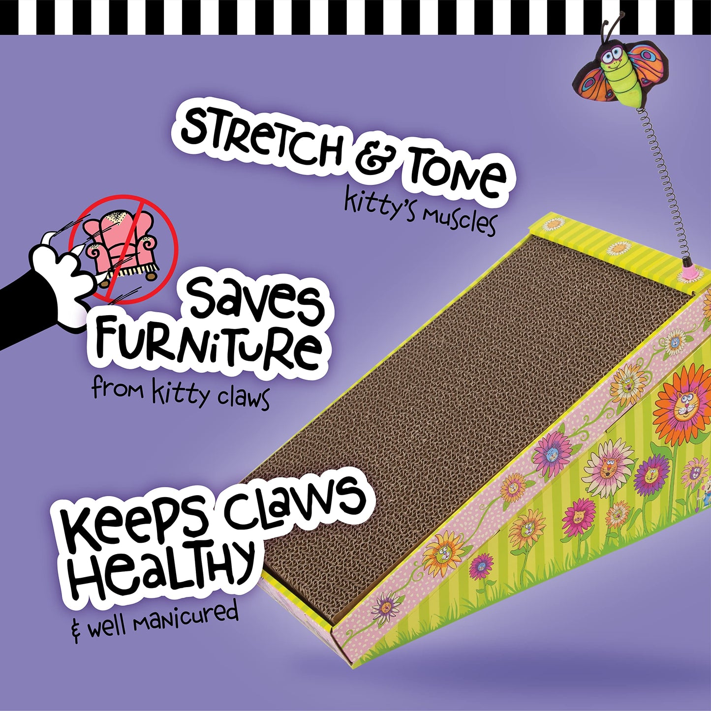 Petmate FAT CAT Big Mama's Scratch 'n Play Ramp Reversible Cardboard Toy