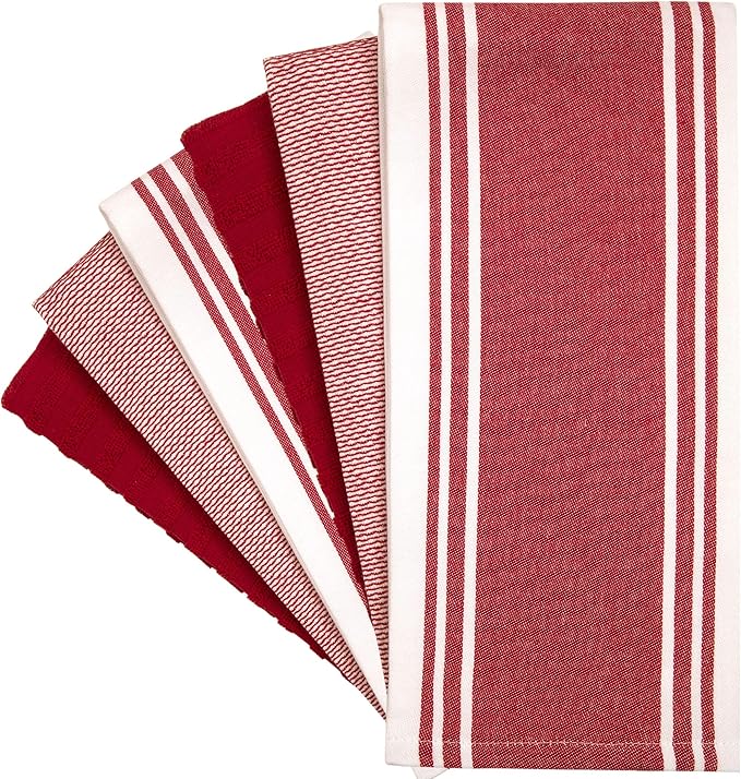 Premium Kitchen Towels | Large Cotton Dish Towels | Flat & Terry Highly