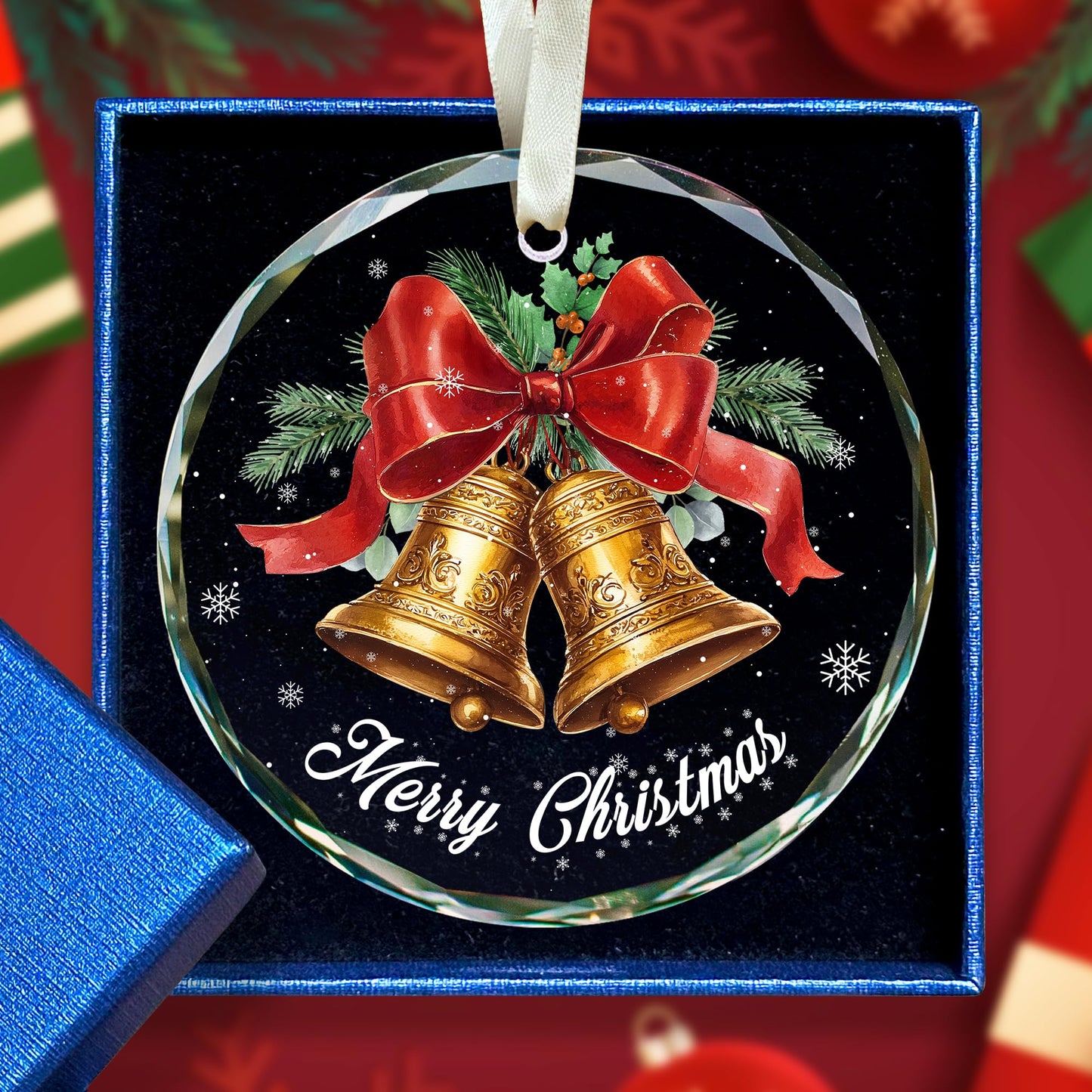 KATLADIZ Bell Ornaments for Christmas Tree - Bell Ornaments - Holiday Bells Gifts for Women, Men, Lovers - Gold Christmas Bells Ornament - Glass Ornament 2025