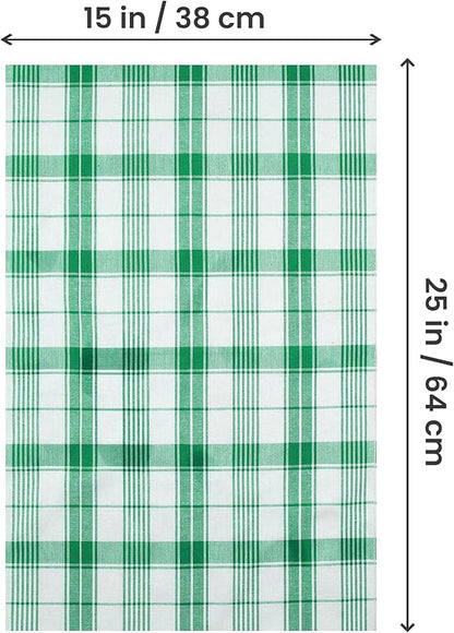 Utopia Towels Green & White Dish Towels 100% Ring Spun Cotton Highly Absorbent