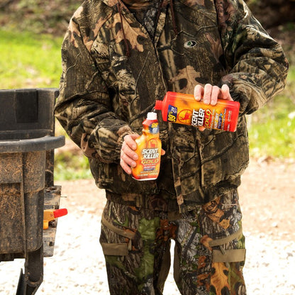 Wildlife Research Center Scent Killer Gold Spray & Refill (44 FL OZ) – Hunting Scent Eliminator with Hunt Dry Technology – Odor Prevention & Maximum Performance After Drying – Scent Control for Deer