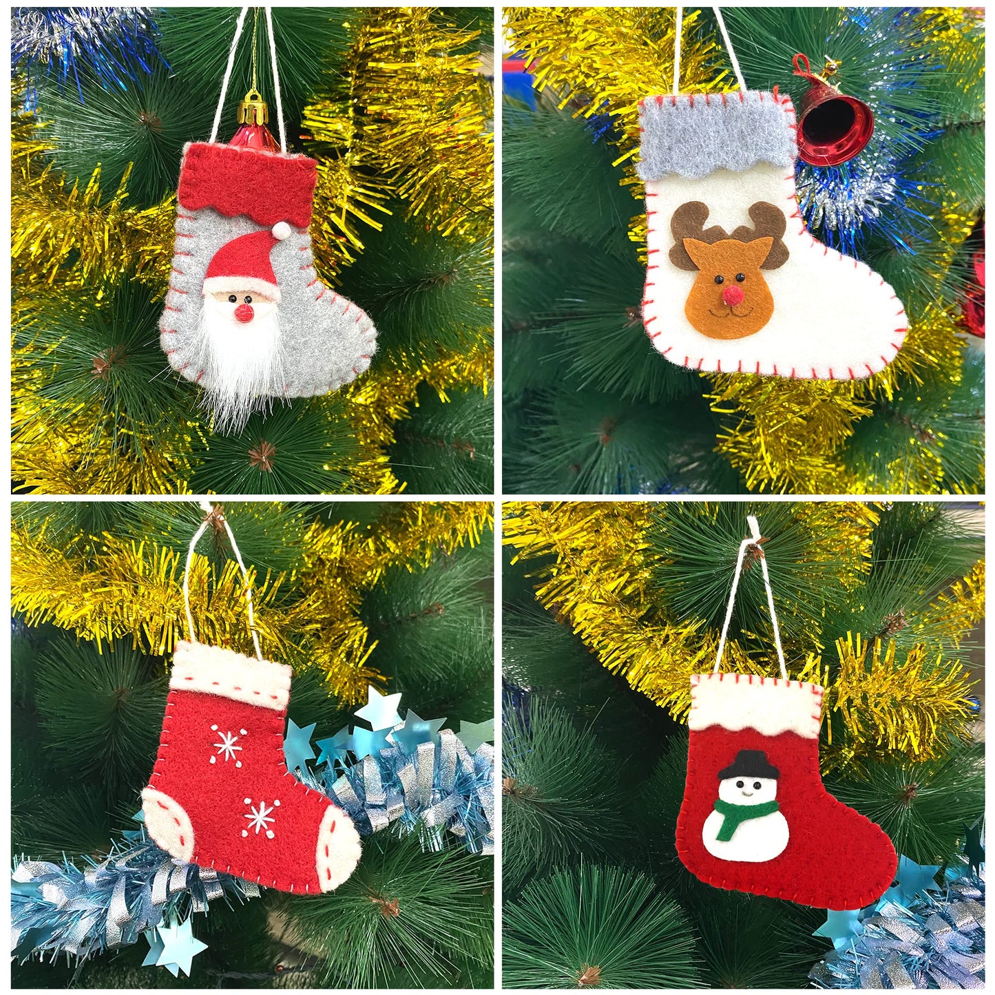 Wool Felt Christmas Decorations Clearance Garland Christmas Stockings Boots Banner Red Green White Felt Balls Pom Pom Garland Bunting for Xmas Tree Wall Home Fireplace Windows Party Decor Supplies
