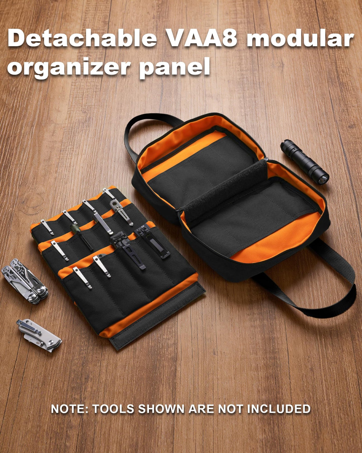 VIPERADE VE40 Knife Display Case with 40 Slots, Folding Knives Storage Holder, Knife Collection Carrier Bag for Folding Knives Flashlights Multitools