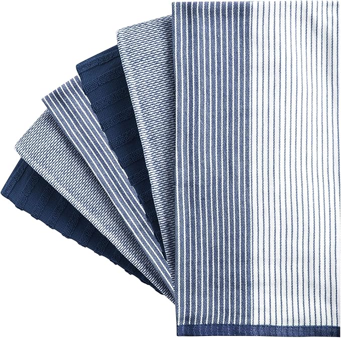 Premium Kitchen Towels | Large Cotton Dish Towels | Flat & Terry Highly