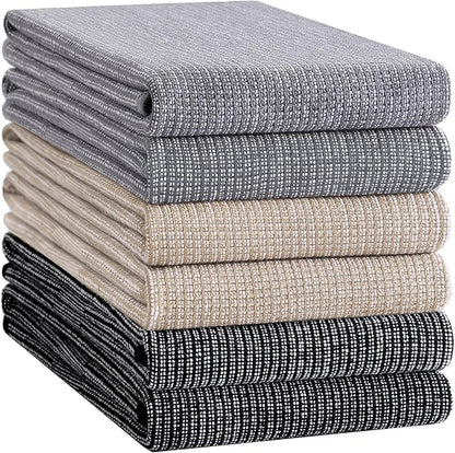 Homaxy Premium Kitchen Towels, Large Cotton Kitchen Hand Towels, Flat and Terry