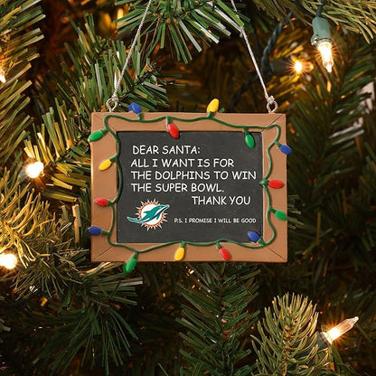 NFL Resin Holiday Christmas Chalkboard Sign Ornament