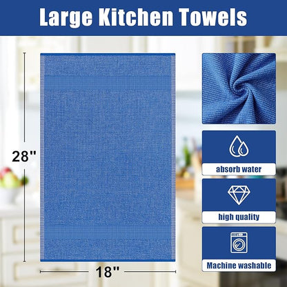 Homaxy Premium Kitchen Towels, Large Cotton Kitchen Hand Towels, Flat and Terry