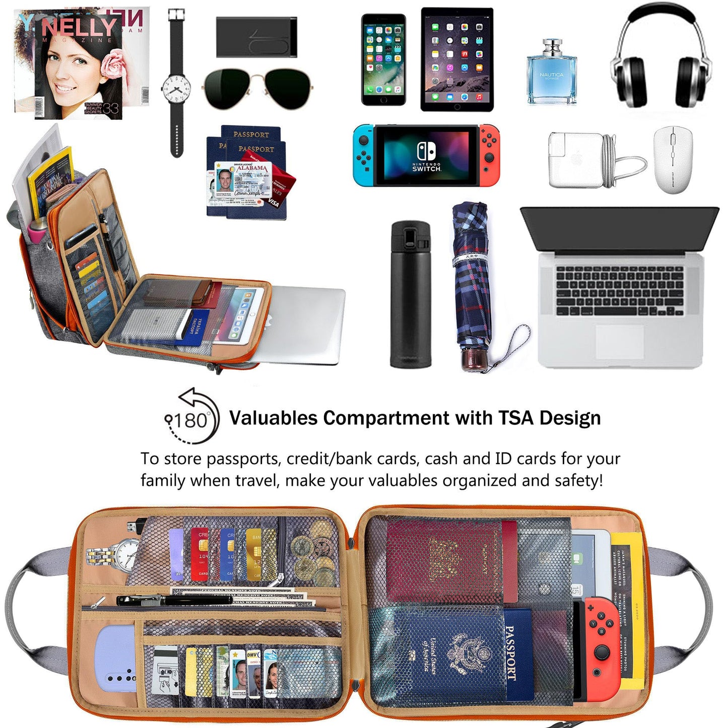 ZINZ Laptop Shoulder Bag 12.3-13 inch Case Sleeve, Expandable Handbag with Valuables Compartment Compatible with MacBook Air/Pro/Neo 13", iPad 12.9"/13"/11", Shockproof,Gray-Orange edge