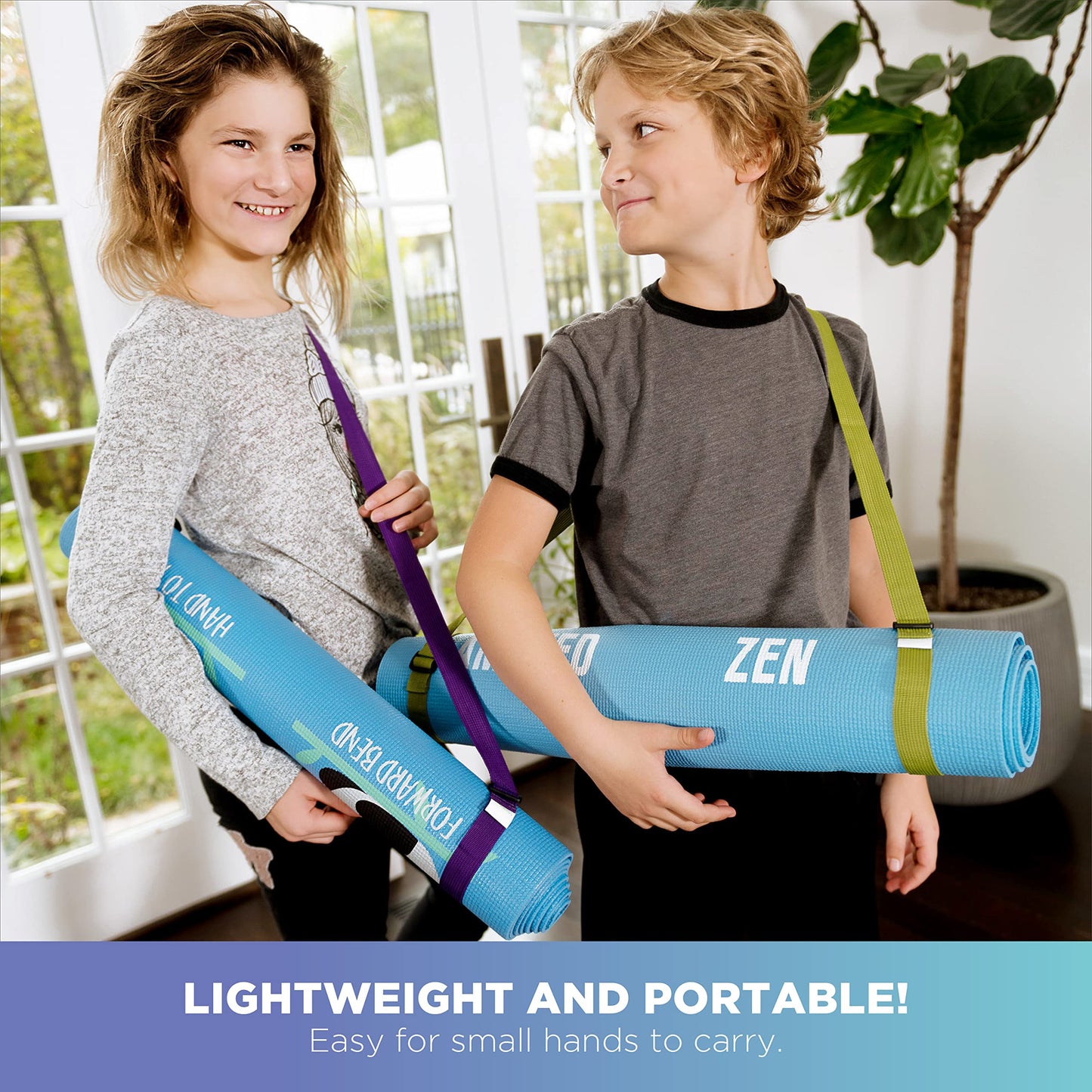 Bean Products Yoga Mat for Exercise - Non Slip Thick Comfortable Workout Floor Mat for Adults and Kids - Eco Friendly Foldable Yoga Mat for Yoga, Pilates, Gym and Stretching