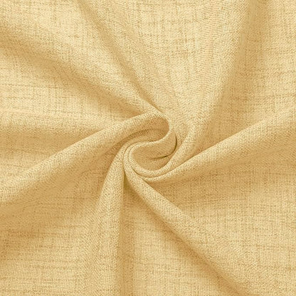 Tollpiz Linen Curtains Living Room Rod Pocket Semi Sheer Curtain Burlap Light Filtering Thick Linen Drapes for Bedroom, 38 x 63 inches Long, Beige, Set of 2 Panels