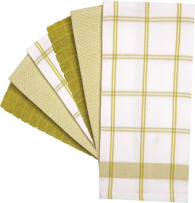 Premium Kitchen Towels | Large Cotton Dish Towels | Flat & Terry Highly