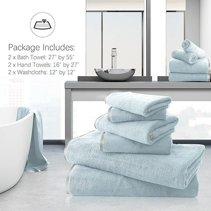 TENSTARS Microfiber Coral Velvet Luxury Silk Hemming Towel Set