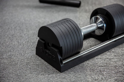 SNODE AD80 Drop Proof 80 lbs Adjustable Dumbbell Set -Adjustable Weights with Cast Iron Plates and Cradle, Knurled Handle, Fast Adjust, Compact Home Gym Equipment for Bench & Press