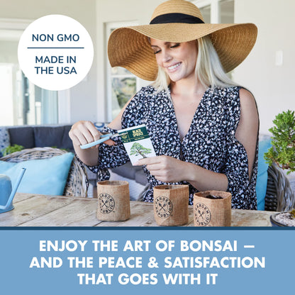 Garden Republic Bonsai Tree Kit - Grow 3 Mini Bonsai Trees, Indoor Plant Growing - Starter Kit with Seeds, Soil, Planters & Shears, Gardening Gifts for Women, Fathers Day Gardening Gifts