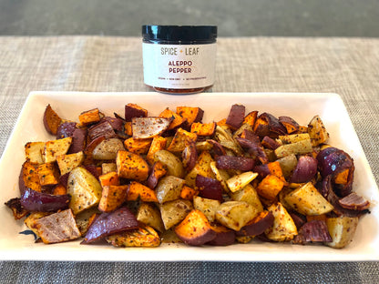 Premium Aleppo Pepper by SPICE + LEAF - Vegan Kosher Preservative Free Red Middle Eastern Mild Pepper Flakes, 3.5 oz