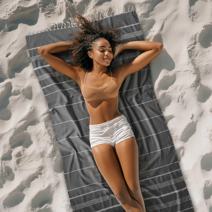Cacala Lightweight and Thin Turkish Beach Towel 100% Cotton Sand-Free and Quick-Drying Goodness Perfect as an Extra Large Travel Towel, Beach Accessory, or Gift for Beach Lovers, 37 x 70