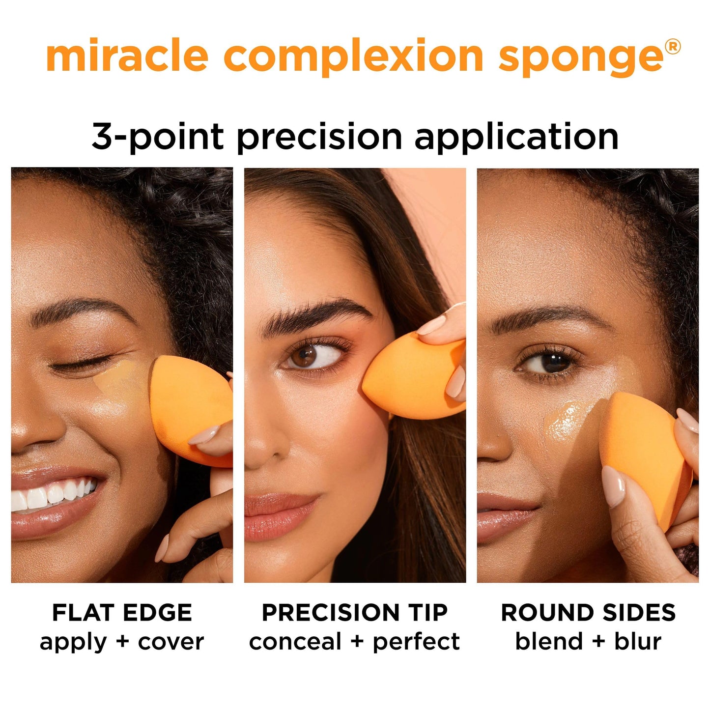 Real Techniques Ultimate Makeup Sponge Trio, Makeup Blending Sponges, For Liquid, Cream, & Powder Products, Powder & Foundation Sponges, Mini Makeup Sponge, Latex-Free Foam, Travel-Friendly, 3 Count