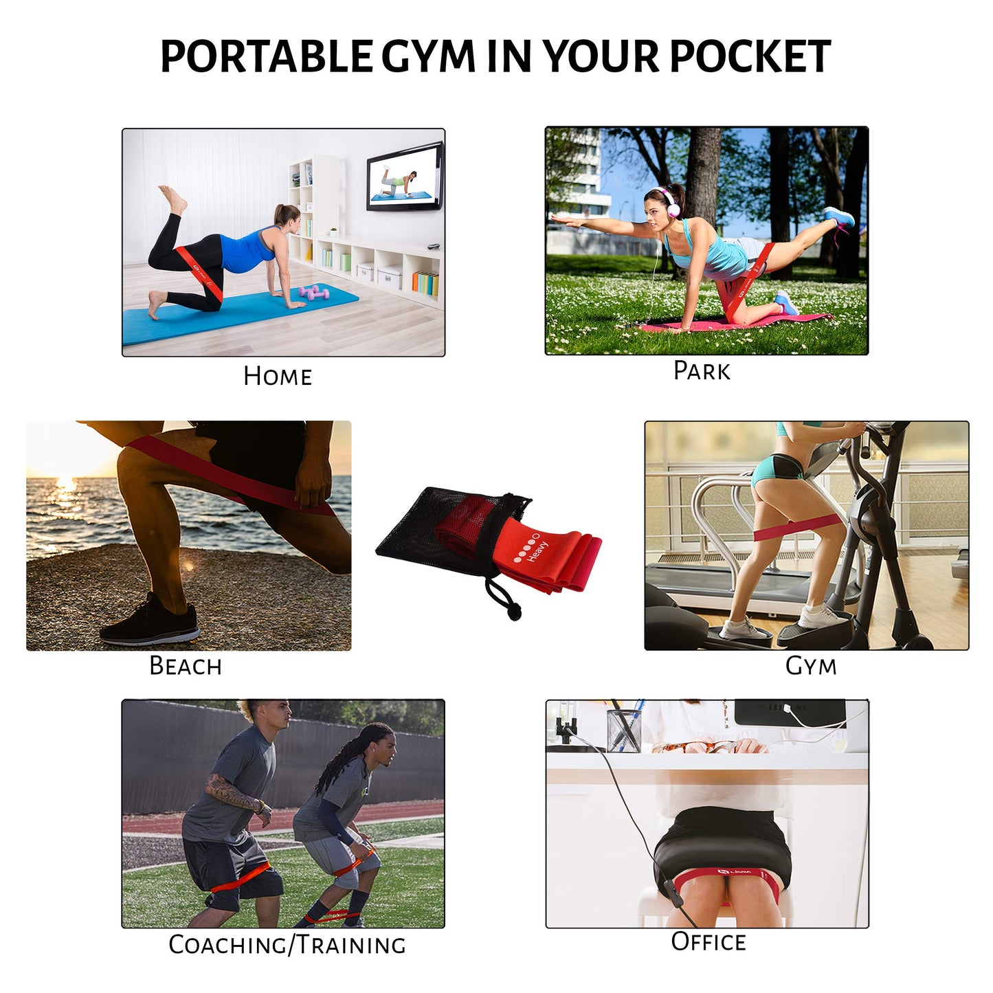 Fittest Pro by Limm Resistance Bands for Legs and Butt, Fabric Exercise Loop Bands Yoga, Pilates, Rehab, Fitness and Home Workout, Strength Bands for Booty