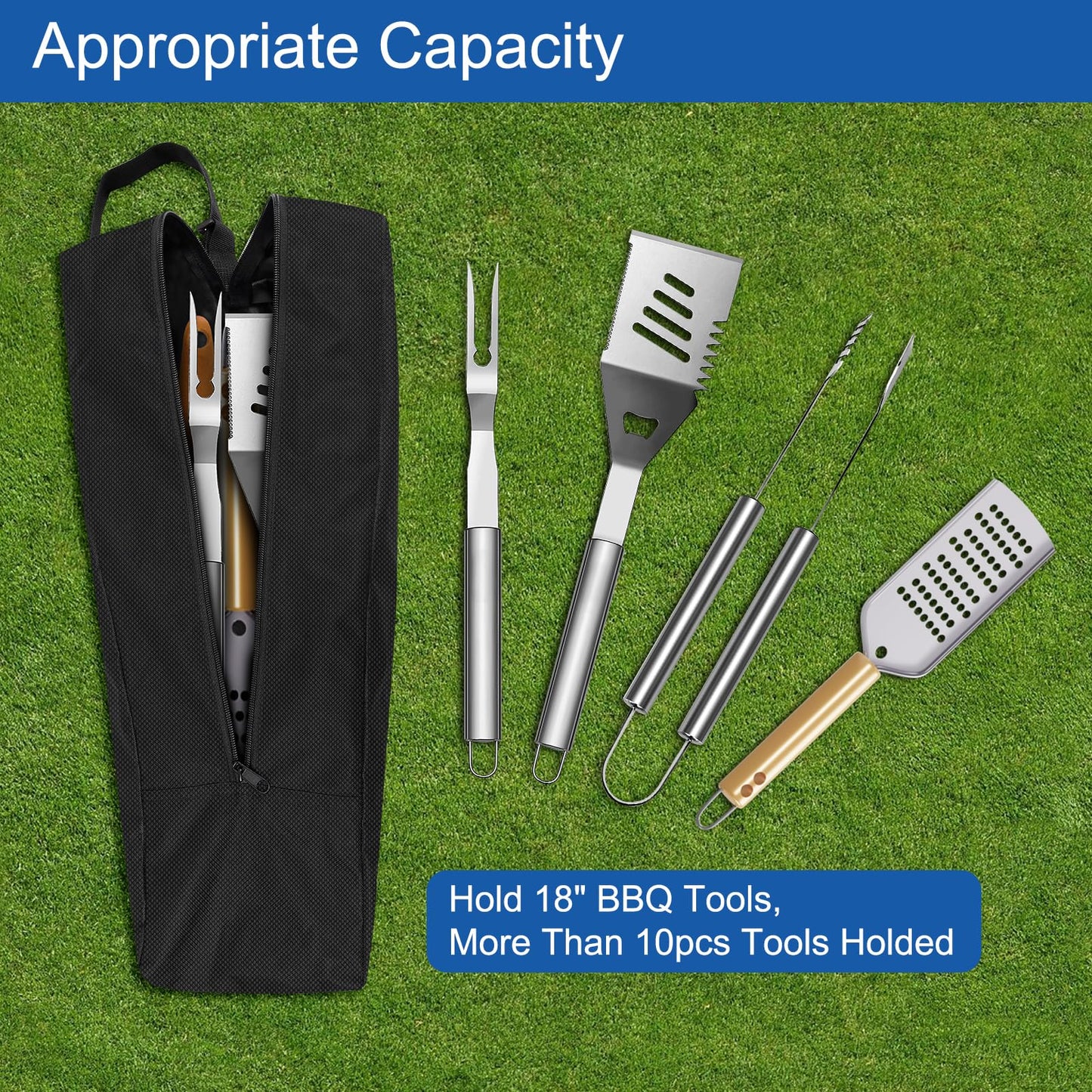 Delixike Grilling Bags, Storage and Transport Backpack, Oxford Cloth for Grill Utensils, Foldable for Camping and Hiking BBQ