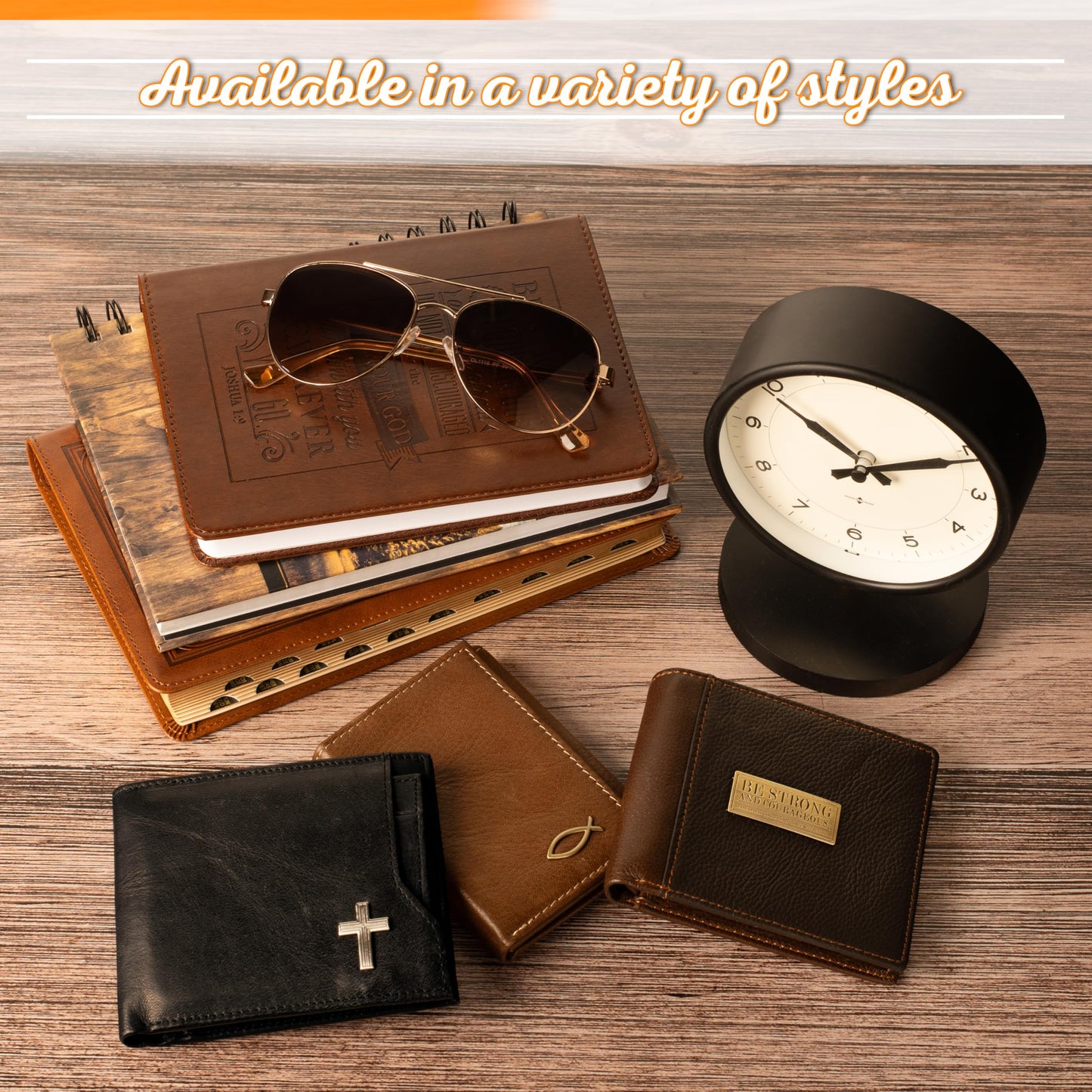 Christian Art Gifts Premium Full Grain Leather RFID Blocking Compact Trifold Wallet for Men, Inspirational Jesus Fish, ID, Credit Card, Cash Storage Accessory, Smooth Brown