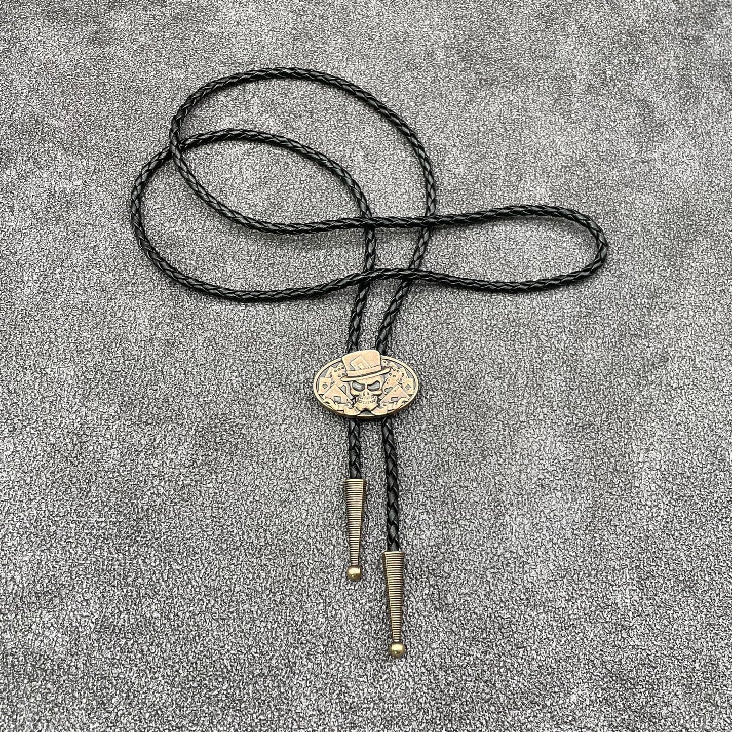 JPJZY BRBAM Western Cowboy Skull Bolo Tie Characteristic Skeleton Pendant Bolo Tie Necktie for Men's Jewelry Collection (Style 6 - Red)