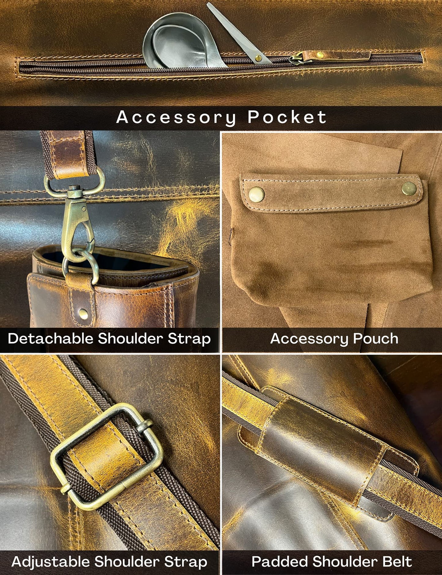 Rustic Town Genuine Leather Chef Knife Roll All Purpose Chef Roll, Brown, L, Knives Organiser
