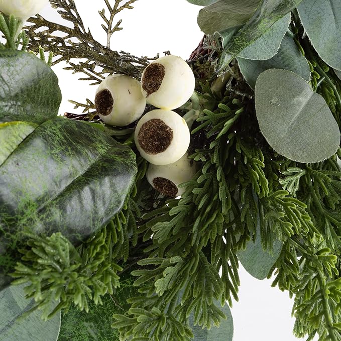 Eucalyptus Wreath - 20-Inch Artificial Spring, Summer, or Fall Wreath for Home Decor - Wreaths for Indoors or Covered Patio Use Only by Pure Garden