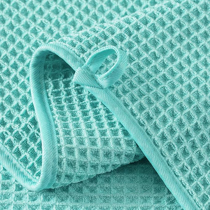 Microfiber Waffle Face Towels, 4 Pieces, Fast Drying, Lint Free 430 GSM