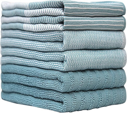 Premium Kitchen Towels | Large Cotton Dish Towels | Flat & Terry Highly