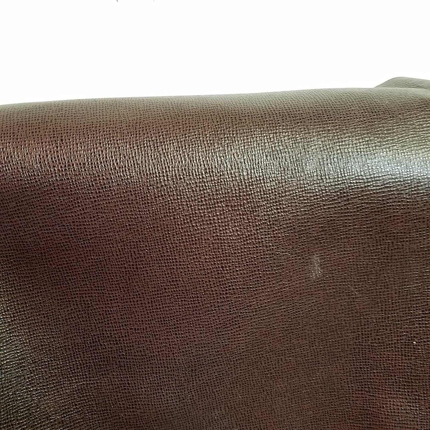 12"x 12" Cutting Brown Saffiano Cross Hatch Handbag Shoe 1 Square Feet Sq.ft. Cowhide Genuine Leather Piece Hide Skin (12 inch Square Cutting) NAT Leathers