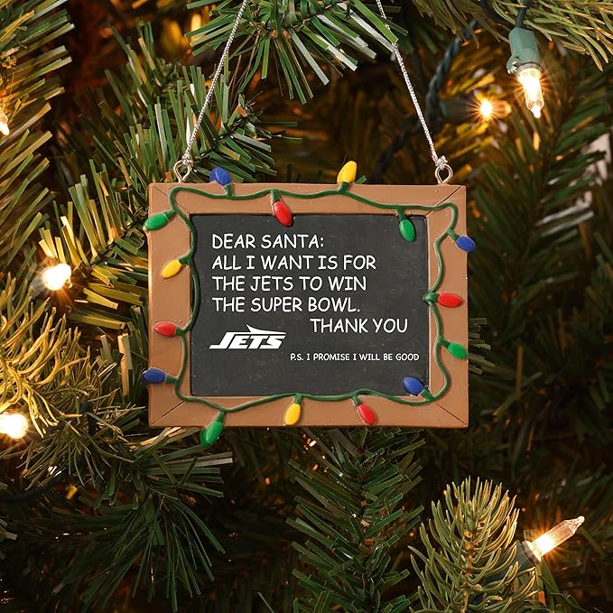 NFL Resin Holiday Christmas Chalkboard Sign Ornament
