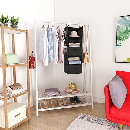 MAX Houser 5 Tier Shelf Hanging Closet Organizer, Cloth Hanging Shelf