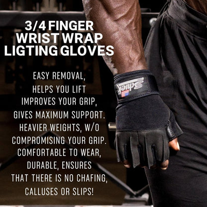 Schiek Sports 540 Platinum Lifting Gloves - Weightlifting Gloves with Wrist Wrap Support for Gym Workouts