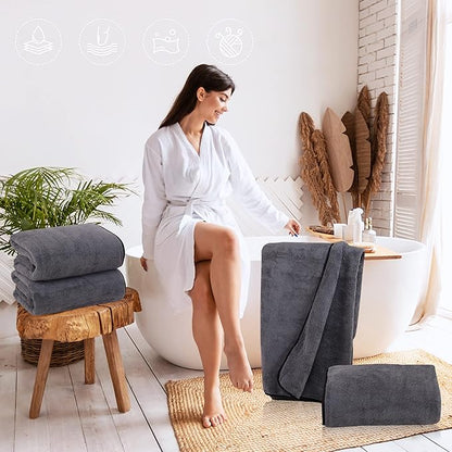 TENSTARS Silk Hemming Bath Towels