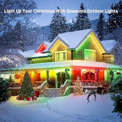 Smart RGB&IC Permanent Outdoor Lights, 50ft with 30 LED Eaves Light, Daily and Accent Lighting, 212 Scene Modes, Alexa & Google Assistant Compatible, Daily Party Halloween Christmas House Decor