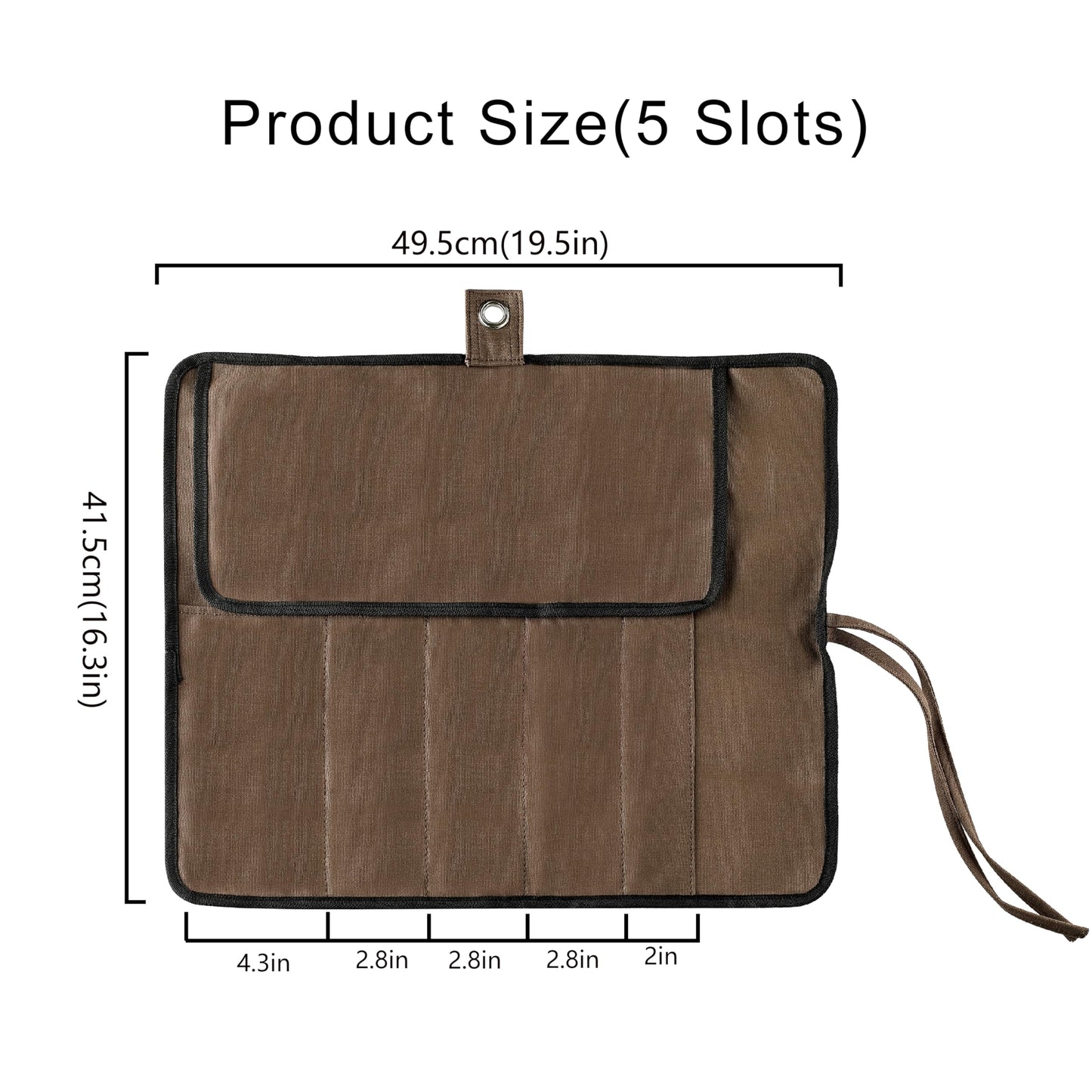 VRUIFA Chef’s Knife Roll Bag, Portable Canvas Cases, Chef Bag With 5 Slots Pockets Can Hold Kitchen Knife Tools Up To 15 Inch