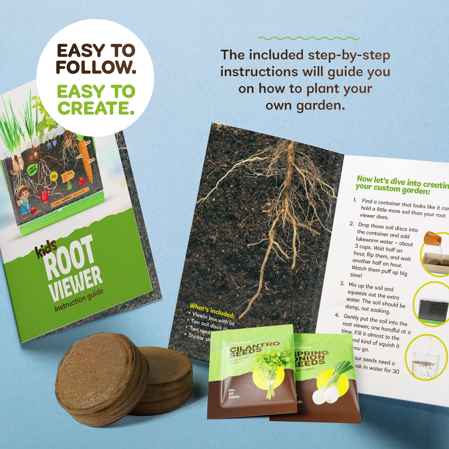 Dan&Darci Root Viewer Kit for Kids - Grow Your Own Plant for Boys & Girls Gifts - Science STEM Toy & Craft Growing Kits for Ages 4-8 Birthday Gifts for Boy, Girl 4, 5, 6, 7, 8, Year Old - Gardening